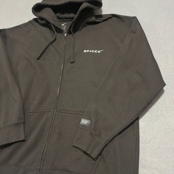 SpaceX Crew Demo 2 NASA Full Zip Hoodie Men’s Sz 3X Black Falcon 9 Rocket Tesla - Picture 5 of 13